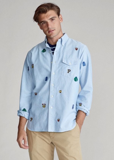 Men's Polo Ralph Lauren Classic Fit Embroidered Shirts | 065241TSY